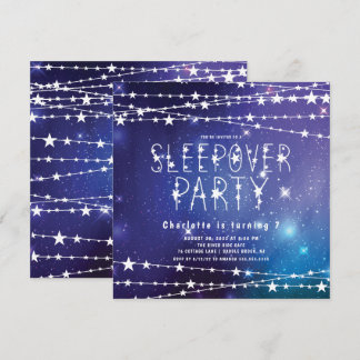 Sleepover Stars Geburtstagsparty Einladung
