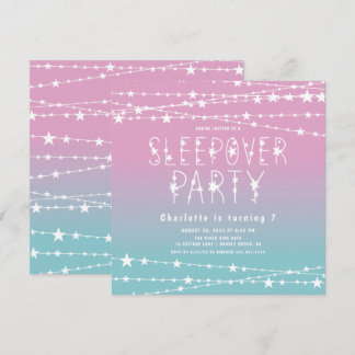 Sleepover Stars Geburtstagsparty Einladung