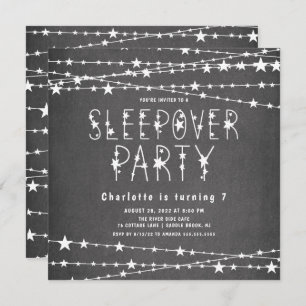 Sleepover Stars Geburtstagsparty Einladung