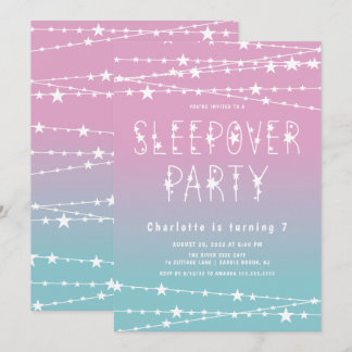 Sleepover Stars Geburtstagsparty Einladung