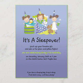 Sleepover und Kissenschlachten Einladung