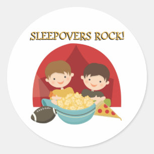 Sleepovers-Felsen Runder Aufkleber