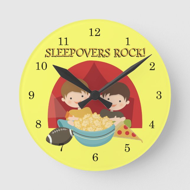 Sleepovers Rock Runde Wanduhr (Vorderseite)