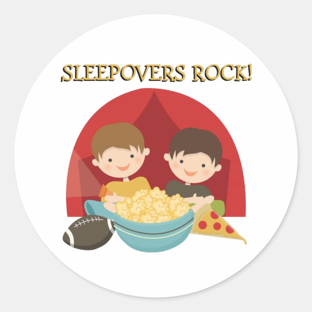 Sleepovers Rock Runder Aufkleber (Vorderseite)