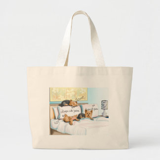 Sleeps with Yorkies Jumbo Stoffbeutel