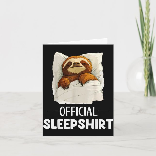 Sleepshirt Cute Sleeng Sloth Animal Lovers Pajama  Karte (Vorderseite)