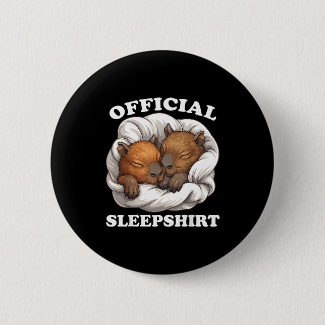 Sleepshirt Funny Capybara Nigh Capybara Lover  Button (Vorderseite)