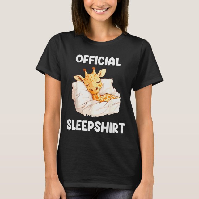 Sleepshirt Sleeng Giraffe Animal Lovers Pajama  T-Shirt (Vorderseite)
