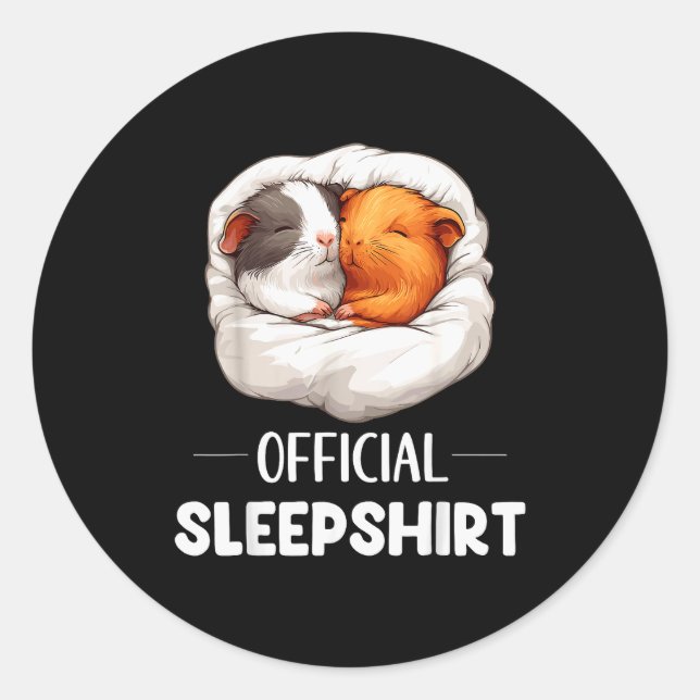 Sleepshirt Sleeng Guinea G Animal Lovers Pajama  Runder Aufkleber (Vorderseite)