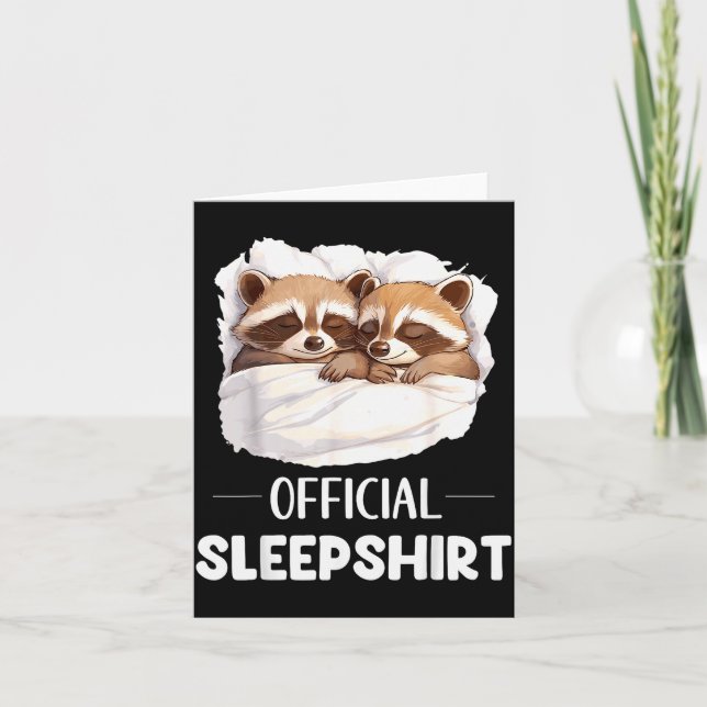 Sleepshirt Sleeng Raccoon Animal Lovers Pajama  Karte (Vorderseite)