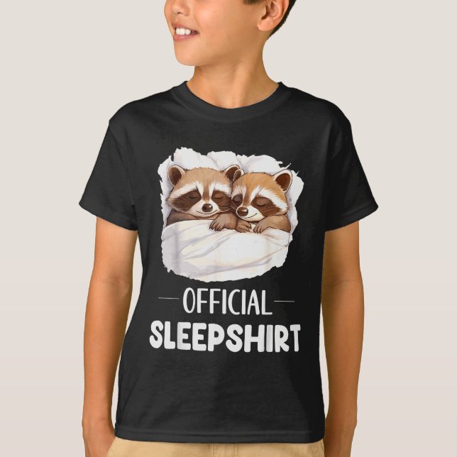 Sleepshirt Sleeng Raccoon Animal Lovers Pajama  T-Shirt (Vorderseite)