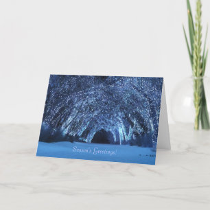 "Sleepwalker-Holz-(blau)" Weihnachtskarte Feiertagskarte