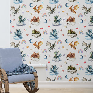 Sleepy Baby Dragon Kinderzimmer Kinderzimmer Tapete