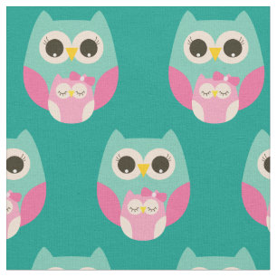 Sleepy Baby Girl Owls Niedliches Kinderzimmer Deko Stoff