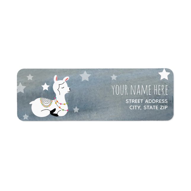 Sleepy Baby Llama Watercolor Babydusche (Vorne)