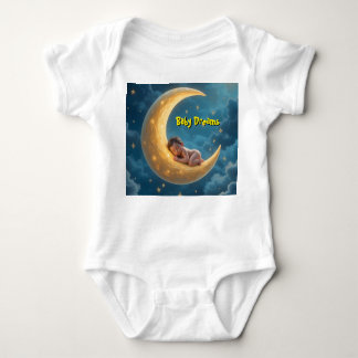 Sleepy baby moon t-shirt (white) baby strampler