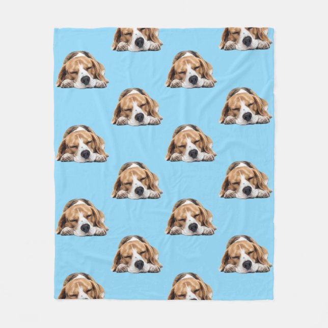Sleepy Beagle Dog Blanket Fleecedecke (Vorderseite)