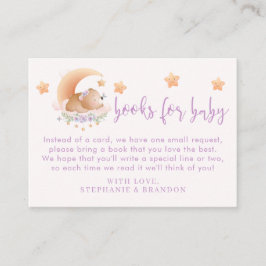 Sleepy Bear auf Cloud Baby Girl Book Request Cards Visitenkarte