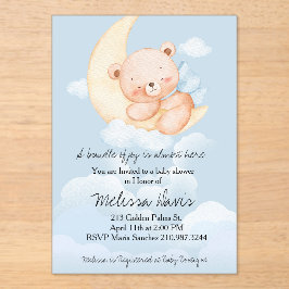 Sleepy Bear Baby Shower Invitation  Acryleinladungen
