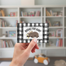 Sleepy Bear Cub Gingham Baby Showbucher anfordern