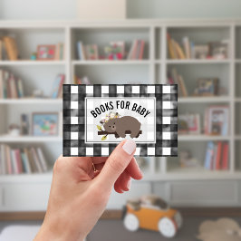 Sleepy Bear Cub Gingham Baby Showbucher anfordern Begleitkarte