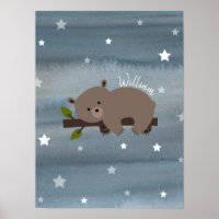Sleepy Bear Cub Watercolor Kinderzimmer Arktis