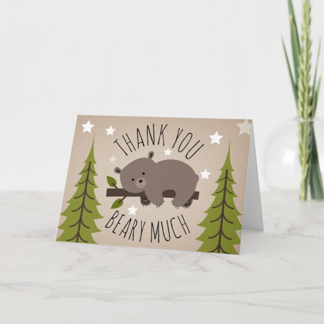 Sleepy Bear Danke, Stars Dankeskarte (Vorderseite)