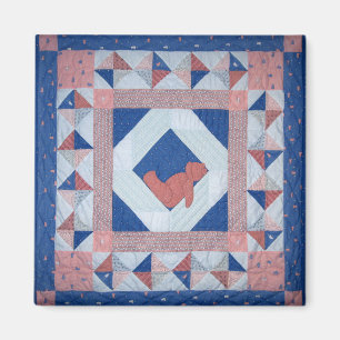 Sleepy Bear Quilt Magnet