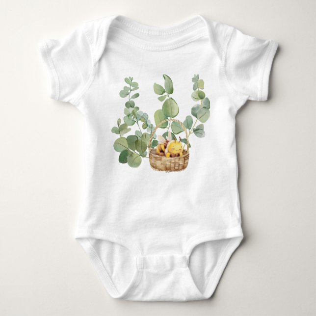 Sleepy Bee Baby Strampler (Vorderseite)