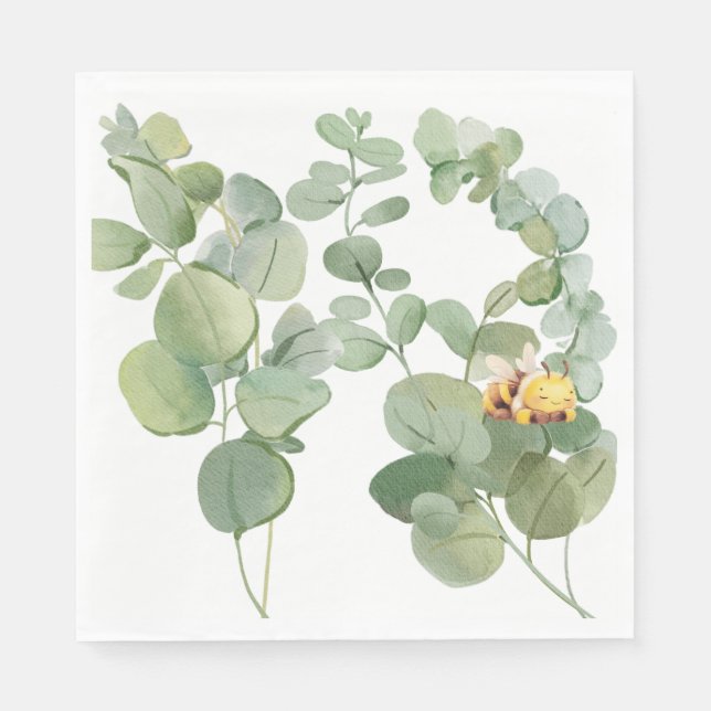 Sleepy Bee Paper Napkin Serviette (Vorderseite)