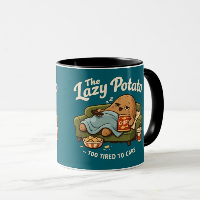 Sleepy Beige Cartoon Potato Sofa Comfort Design Tasse (VorderseiteRechts)