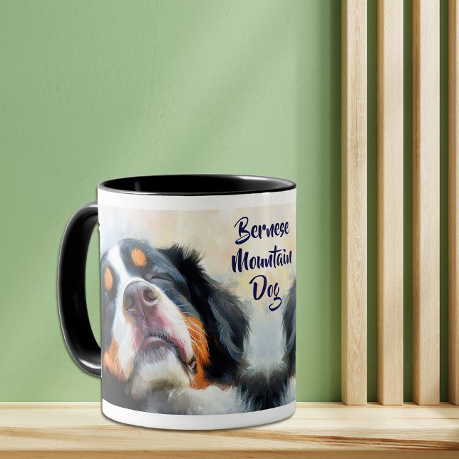 Sleepy Bernese Mountain Dog Portrait Tasse (Von Creator hochgeladen)