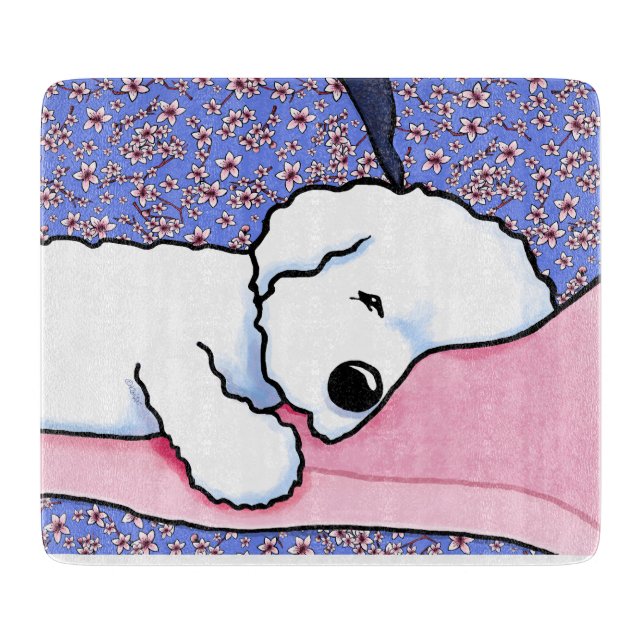 Sleepy Bichon Schneidebrett (Vorderseite)