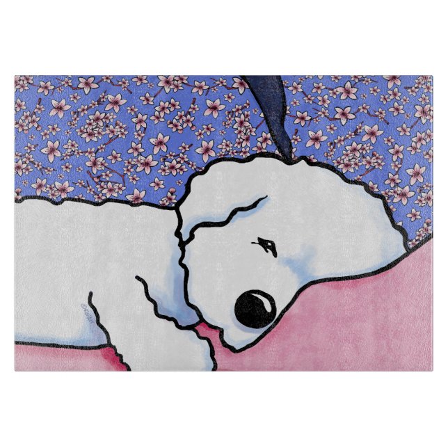 Sleepy Bichon Schneidebrett (Vorderseite)