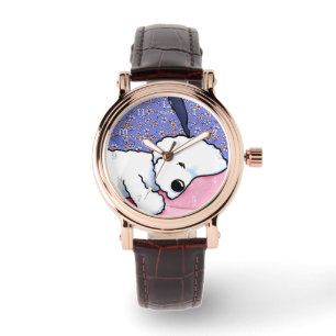 Sleepy Bichon Watch Armbanduhr