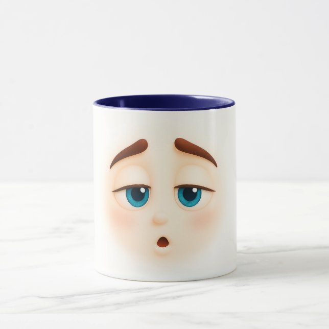 Sleepy blue eyes – barely awake big mood tasse (Zentrum)