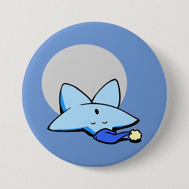 Sleepy Blue Star Button (Vorderseite)