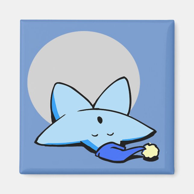 Sleepy Blue Star Magnet (Vorne)