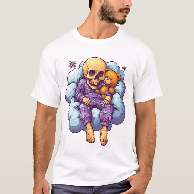 Sleepy Bones � Cute & Funny Bedtime Skull T-Shirt (Vorderseite)