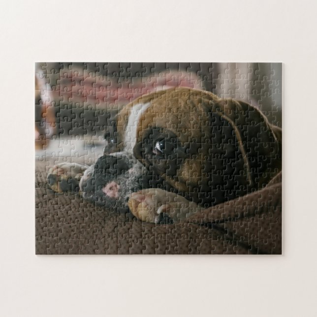 Sleepy Boxer Dog Puzzle (Horizontal)