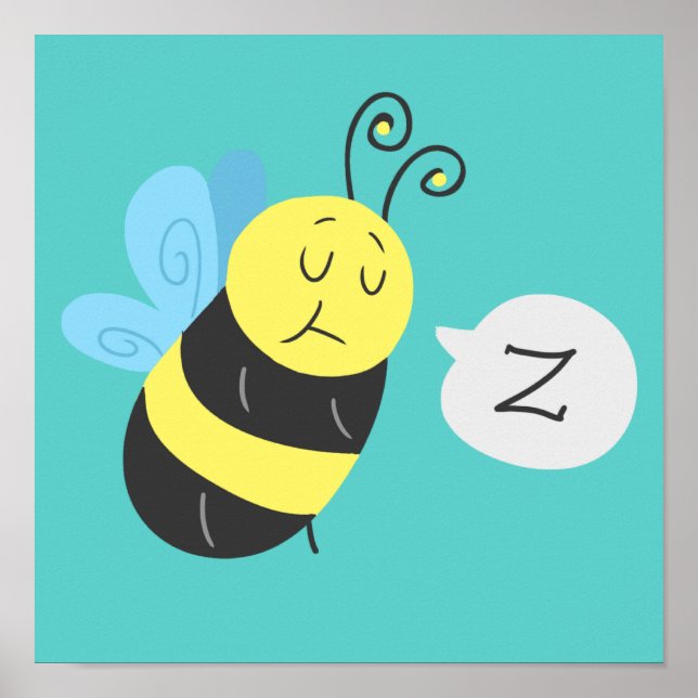 Sleepy Cartoon Bumblebee Poster (Vorne)