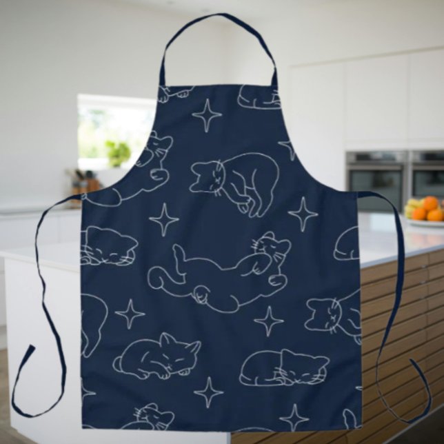 Sleepy Cat Apron – Whimsical Cat Pattern Schürze (Von Creator hochgeladen)