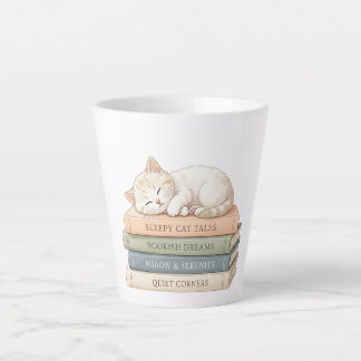 Sleepy Cat Books Latte-Mug – Geschenk für Bücherli Milchtasse