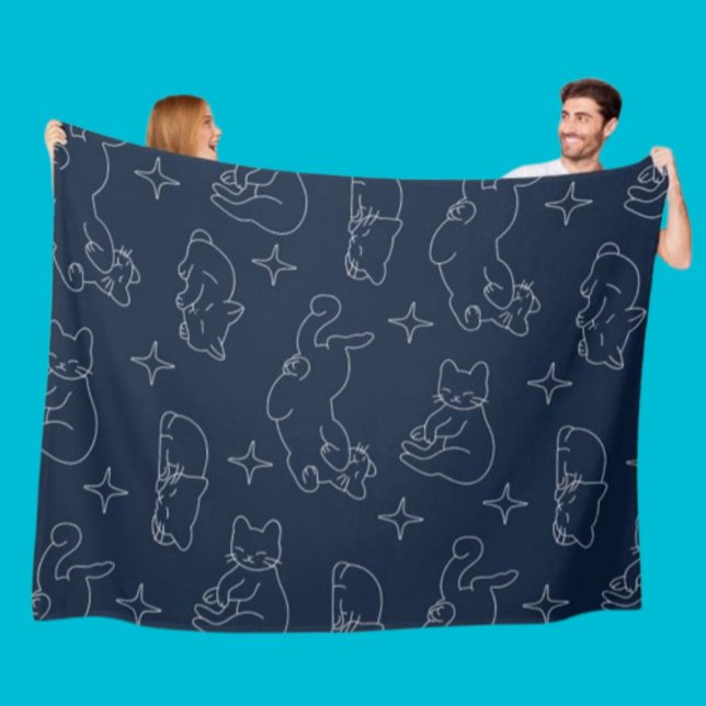 Sleepy Cat Fleece Blanket – Cozy Cat Pattern (Von Creator hochgeladen)