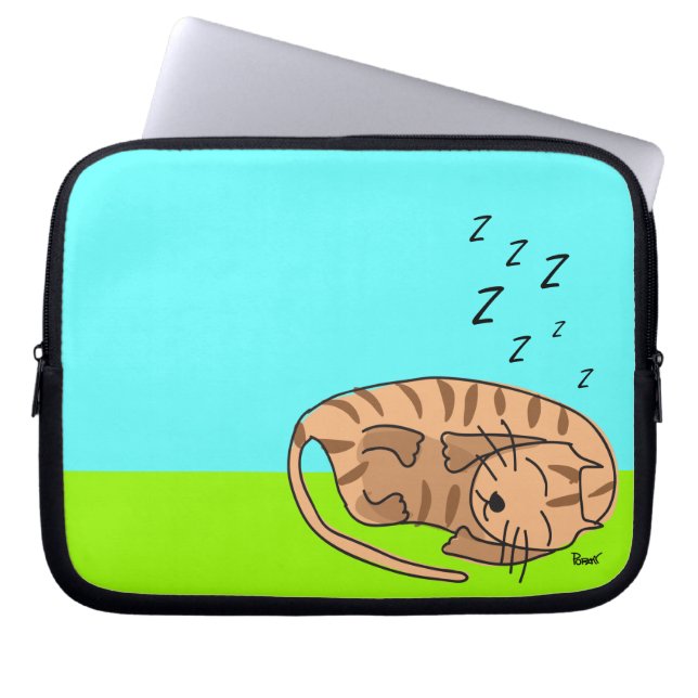 Sleepy Cat Laptop Sleeve (Vorderseite)