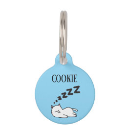 Sleepy Cat Pesonalized Haustiermarke