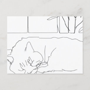 Sleepy Cat Postkarte