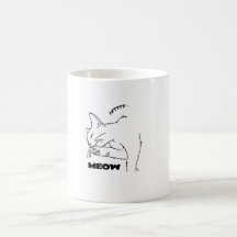 Sleepy Cat Simple Modern HandGezeichnet Design Tas