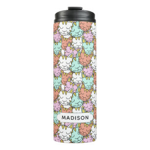 Sleepy Cats Pattern individuelle Name tumbler Thermosbecher