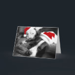 Sleepy Christmas Pitbull Puppies Süßes Santa Feiertagskarte<br><div class="desc">What is cuter than these two pitbull puppies sleeping in their santa hats? nothing!</div>